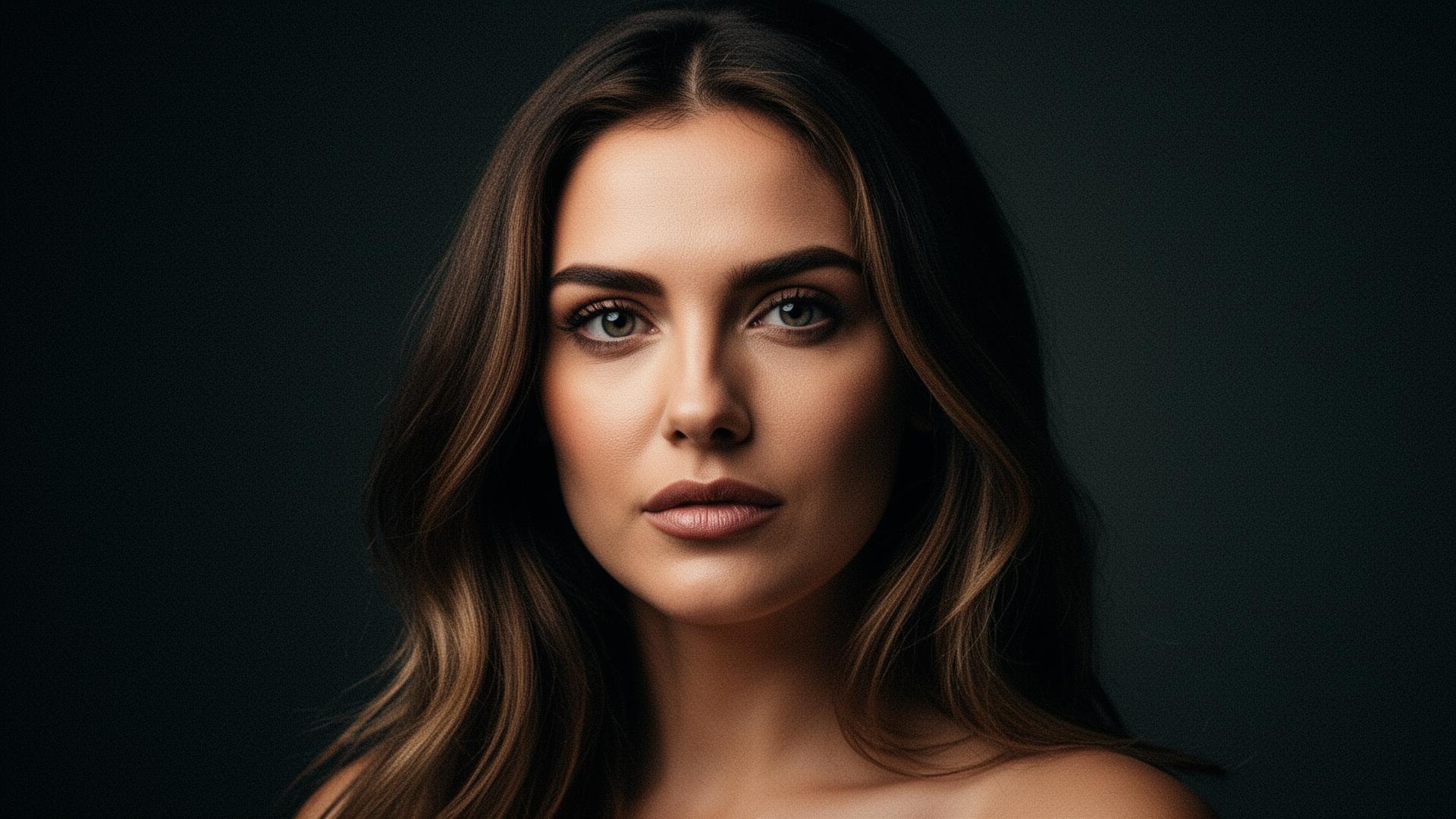 Dramatic portrait with moody studio lighting